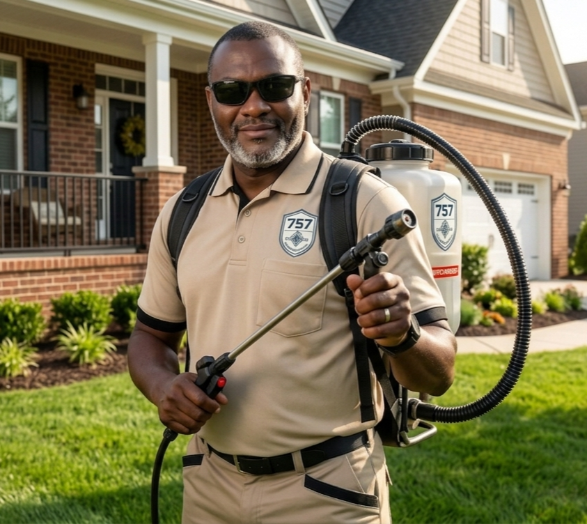 Ronald Ron Boone, owner of 757 Pest Solutions, in the field